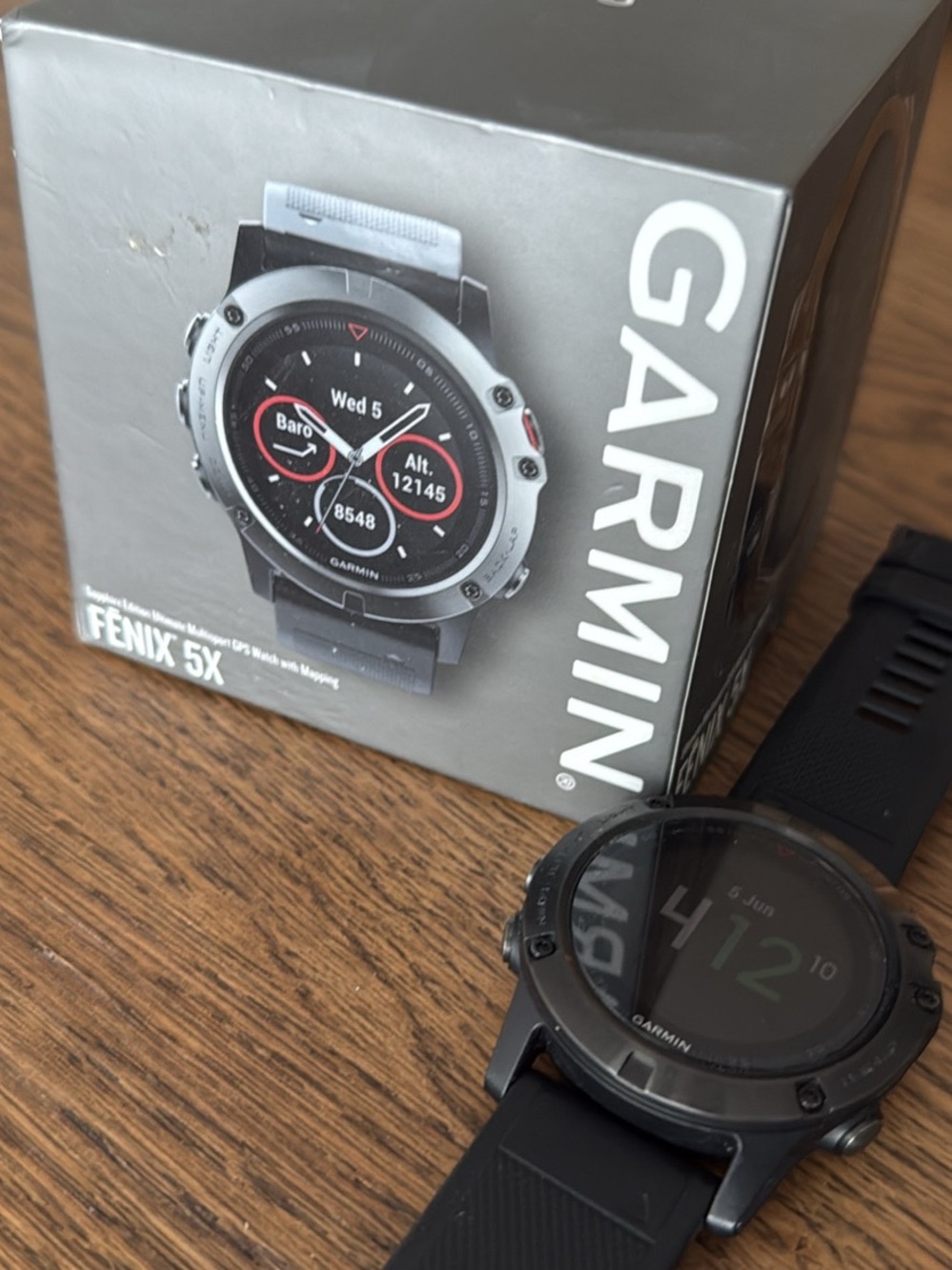 garmin Fenix 5X Smartwatch - Black and Silver